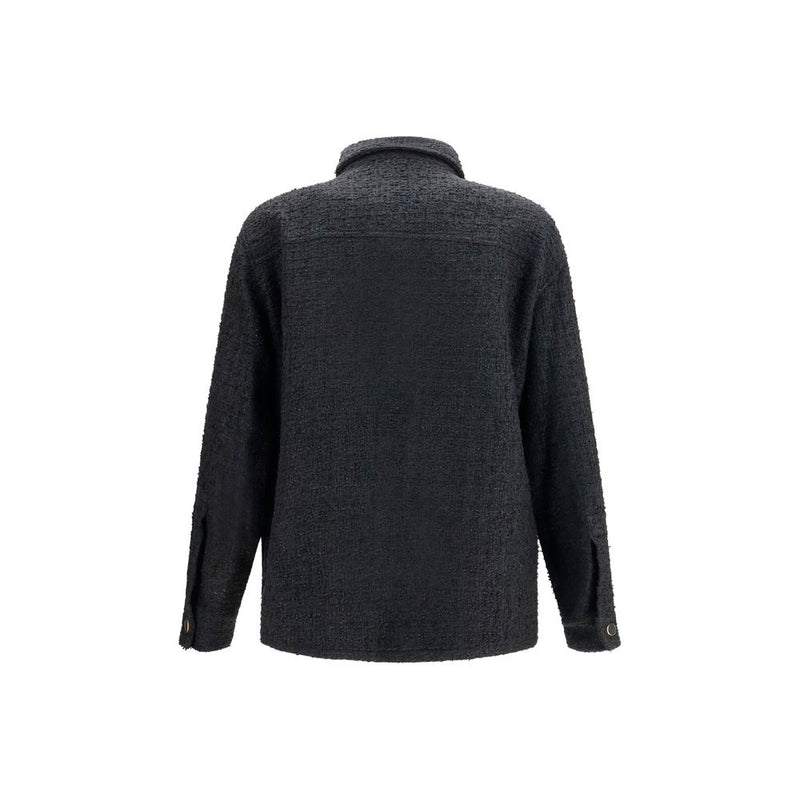 Balmain Black Cotton Shell Jacket - Oversized Design