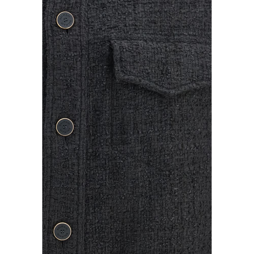 Balmain Black Cotton Shell Jacket - Oversized Design