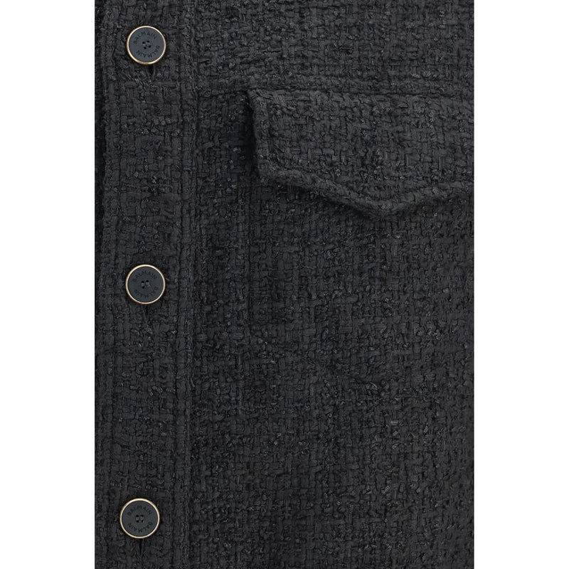 Balmain Black Cotton Shell Jacket - Oversized Design
