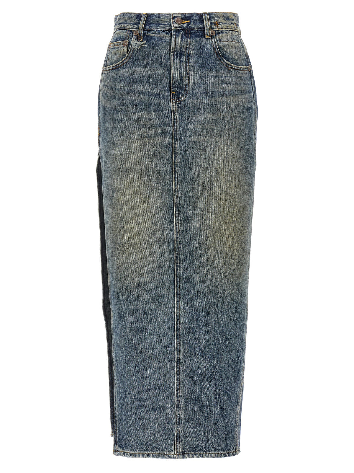 Mini-jupe R13 en jean de coton bleu