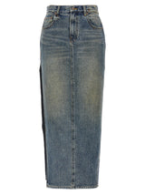 Mini-jupe R13 en jean de coton bleu