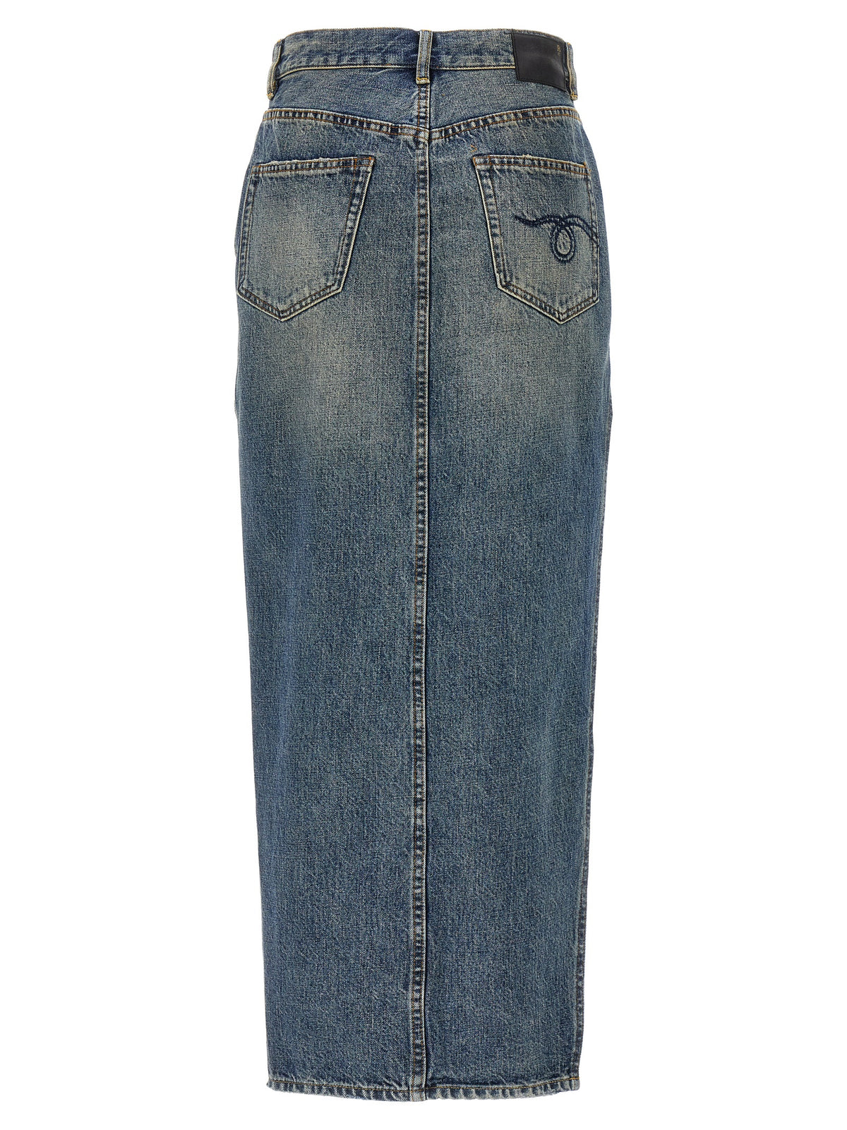 Mini-jupe R13 en jean de coton bleu