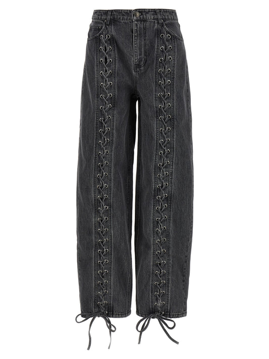 ROTATE BIRGER CHRISTENSEN Jean Droit en Coton Noir