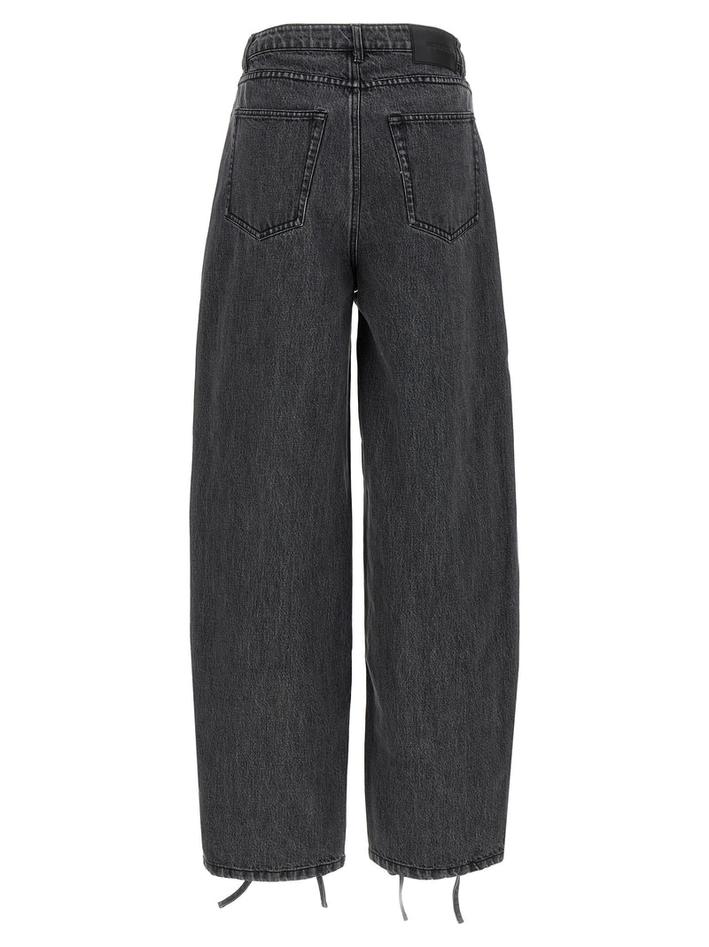 ROTATE BIRGER CHRISTENSEN Black Cotton Straight-Leg Jeans