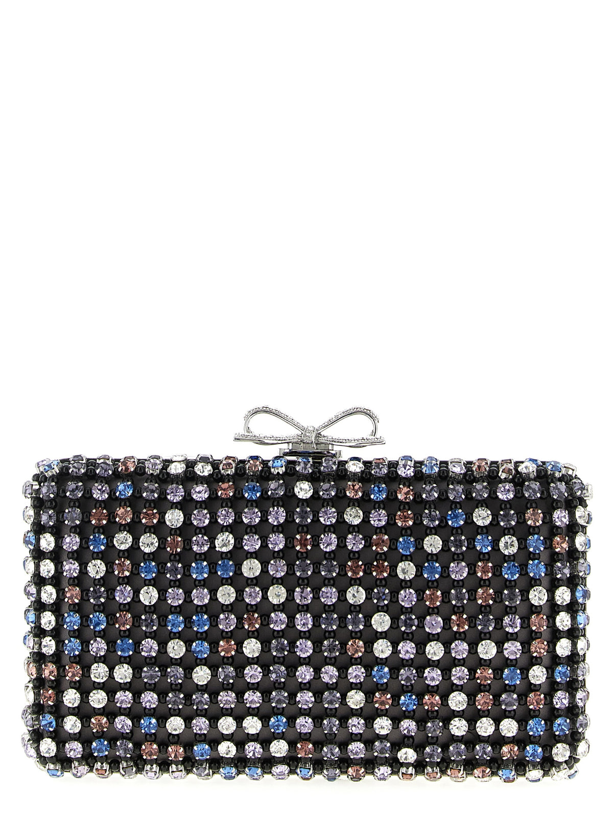 Self-Portrait Multicolor Crystal Chainmail Clutch Bag