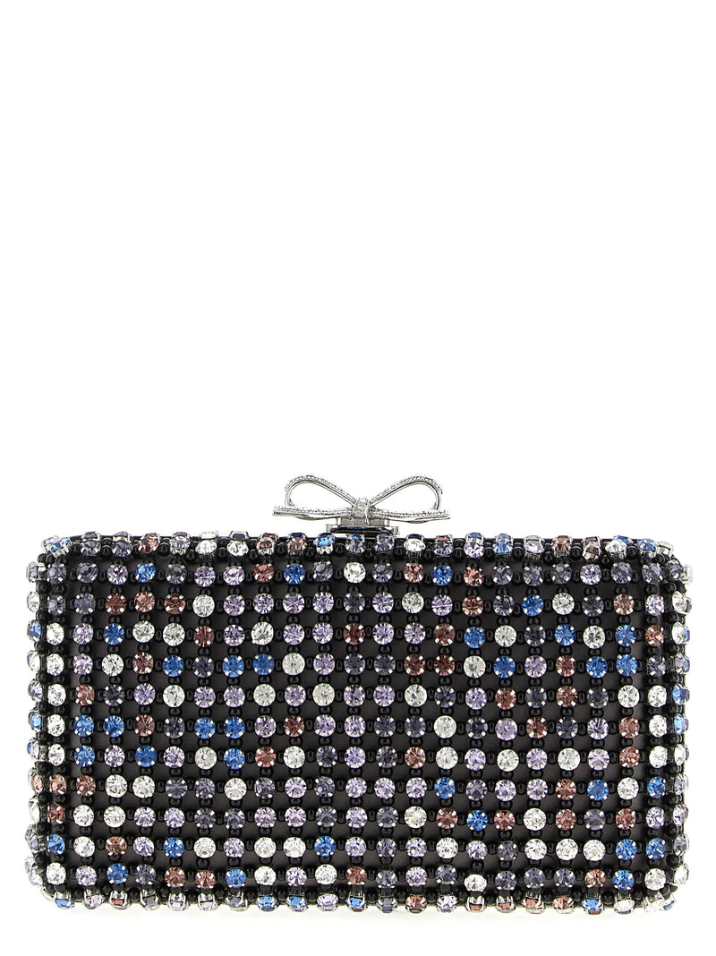 Self-Portrait Multicolor Crystal Chainmail Clutch Bag