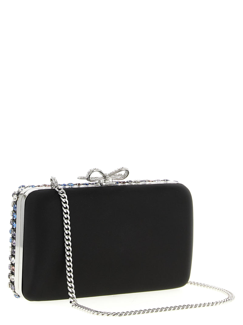 Self-Portrait Multicolor Crystal Chainmail Clutch Bag