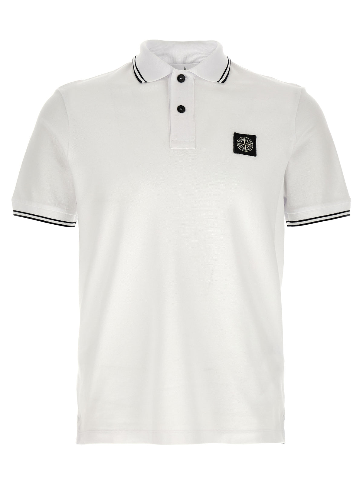 Stone Island White Cotton Polo Shirt