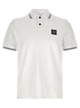Stone Island White Cotton Polo Shirt