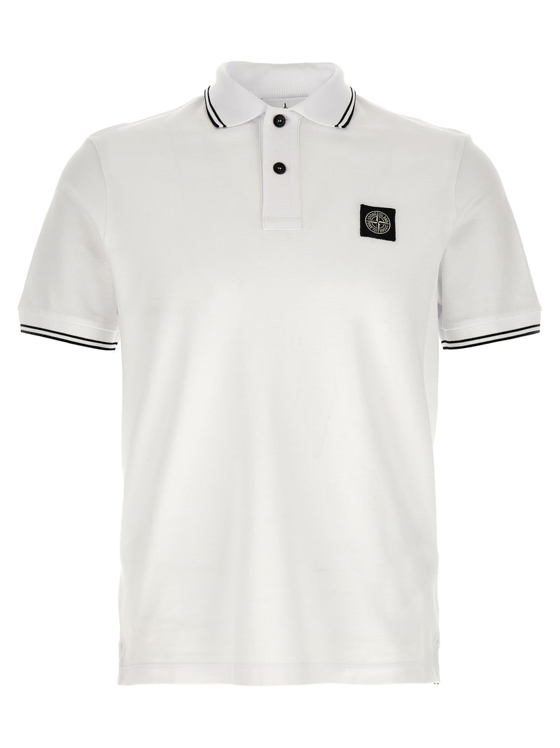 Stone Island White Cotton Polo Shirt