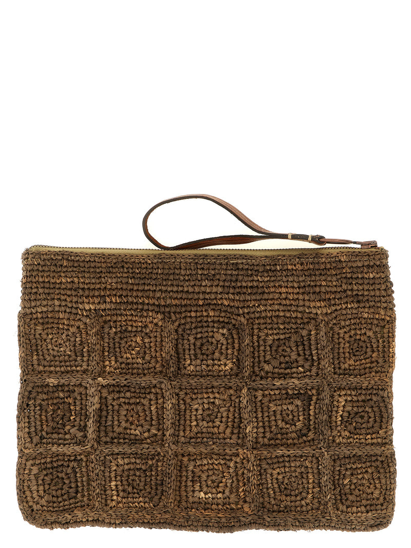Pochette Ibeliv en raphia marron
