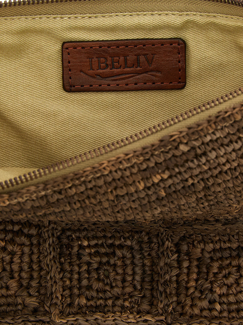 Pochette Ibeliv en raphia marron