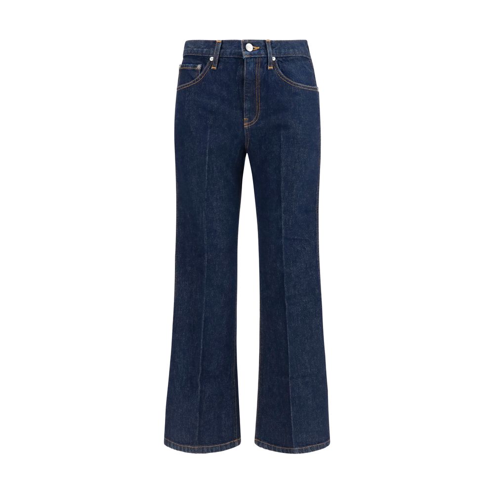 Khaite Clara Blue Cotton Flared Jeans