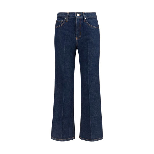 Khaite Clara Blue Cotton Flared Jeans
