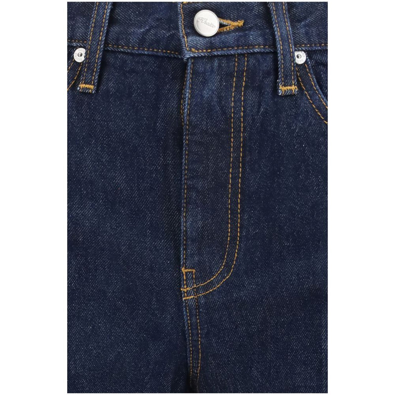 Khaite Clara Blue Cotton Flared Jeans