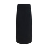 Khaite Black Acetate Long Skirt - Lyle Model