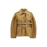 Ganni Beige Cotton Full-Length Jacket