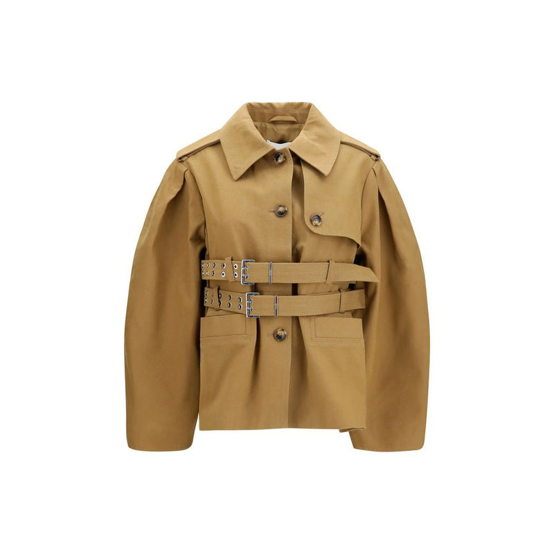 Veste longue en coton beige Ganni