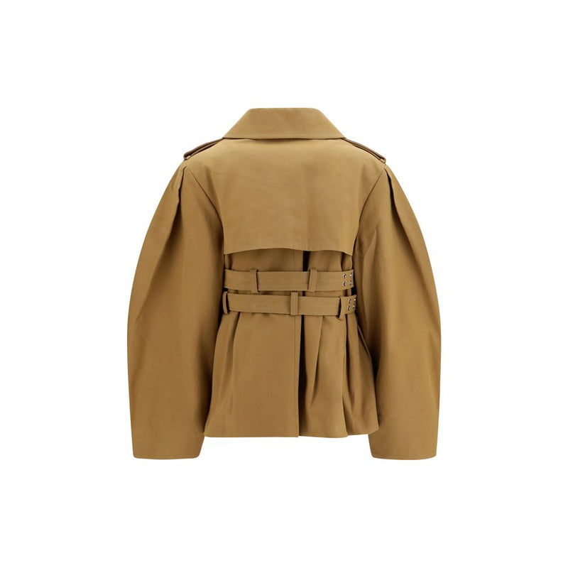 Veste longue en coton beige Ganni