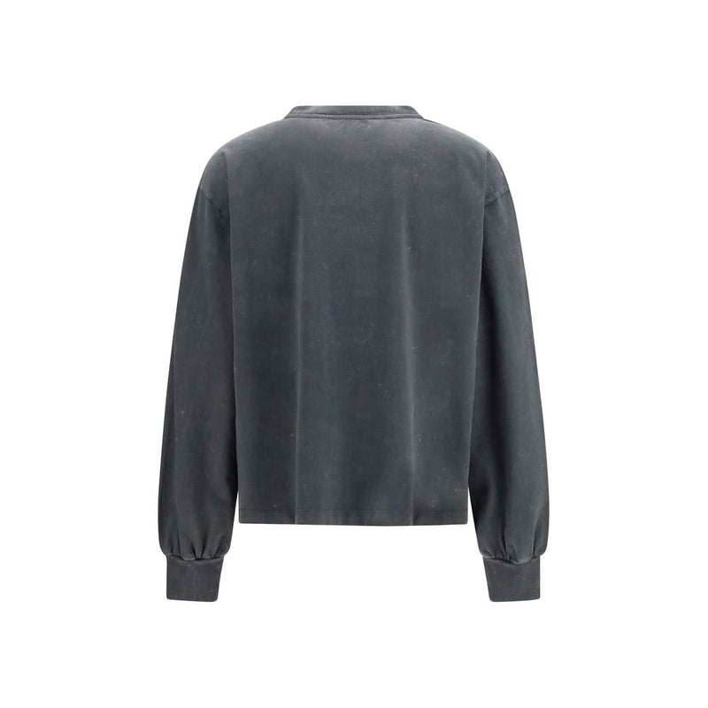 Ganni Gray Cotton Tiger-Print Long Sleeve T-Shirt