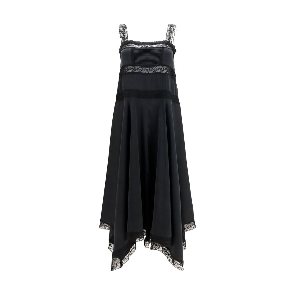 Robe Décontractée Ganni en Soie Noire