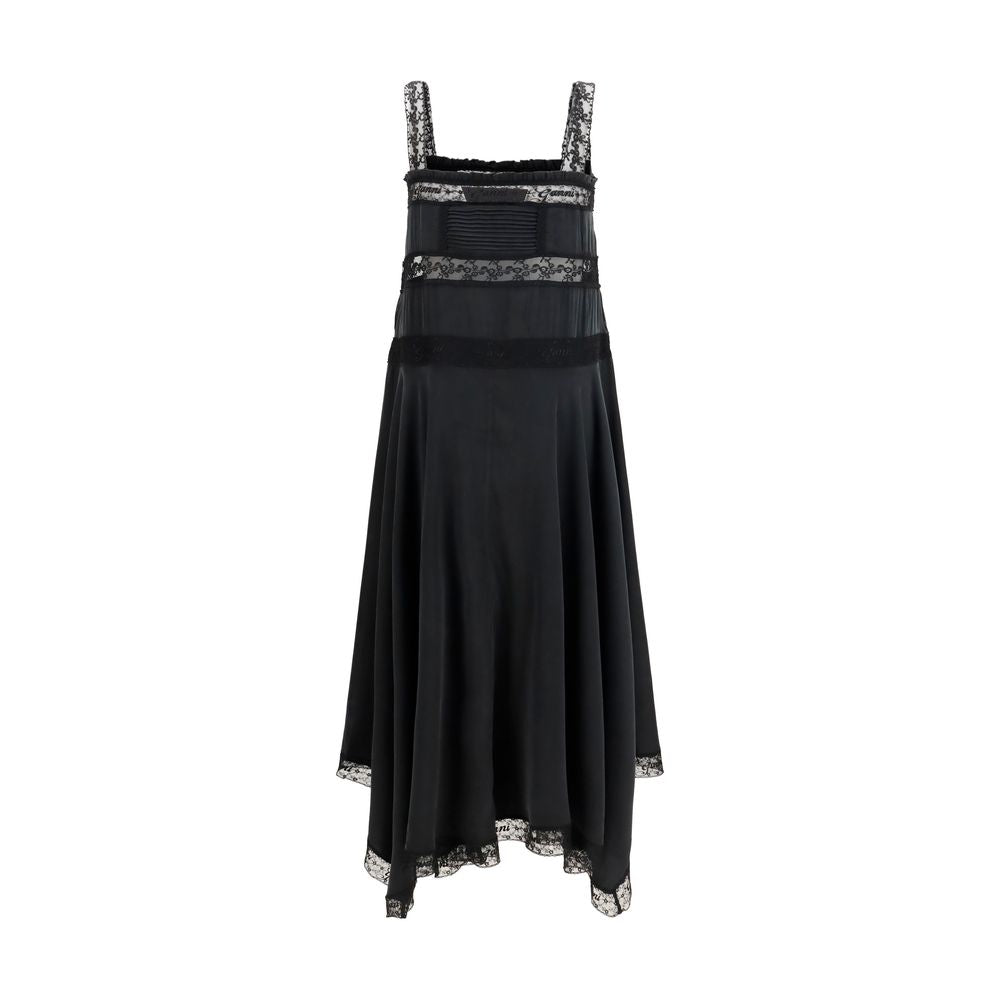 Robe Décontractée Ganni en Soie Noire