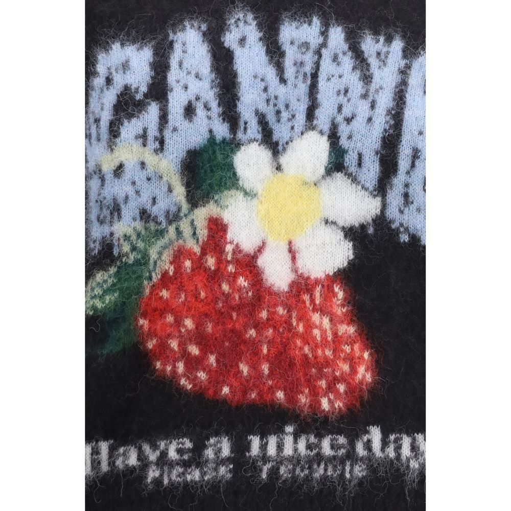 T-shirt Ganni Noir Alpaga Vicugna Pacos