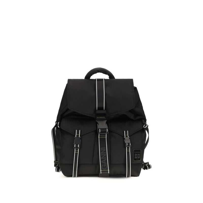 Ganni Black Recycled Polyamide Backpack - Re-Tech Model
