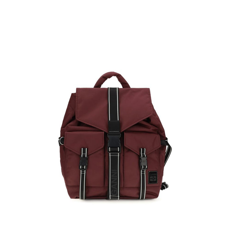Ganni Bordeaux Recycled Polyamide Backpack