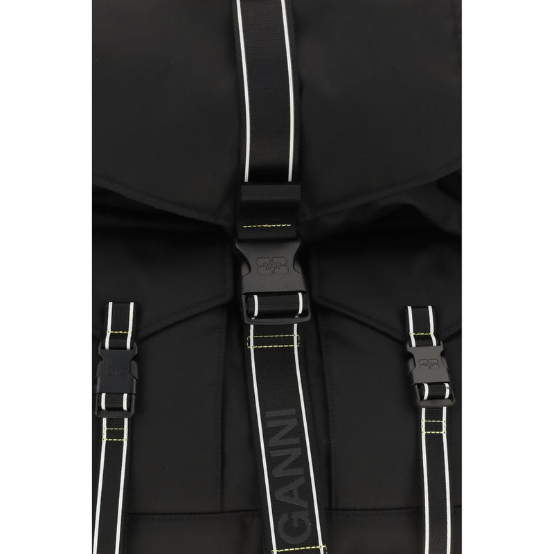 Ganni Black Recycled Polyamide Backpack - Re-Tech Model