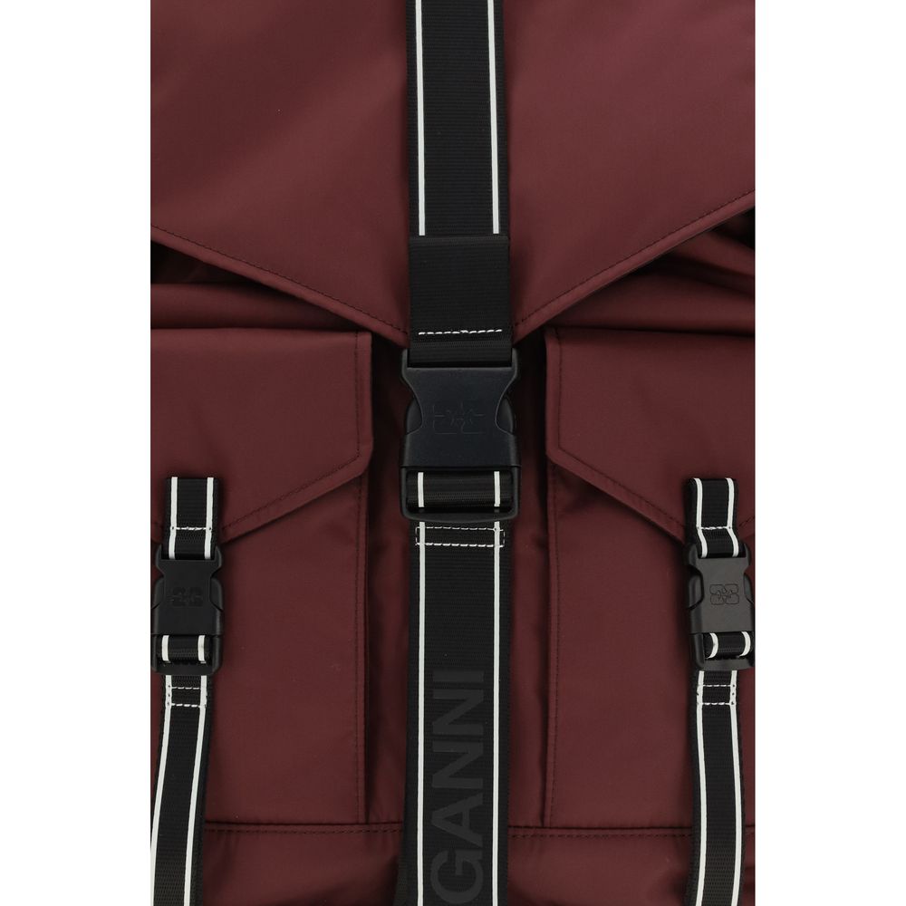 Sac à dos Ganni en polyamide recyclé bordeaux