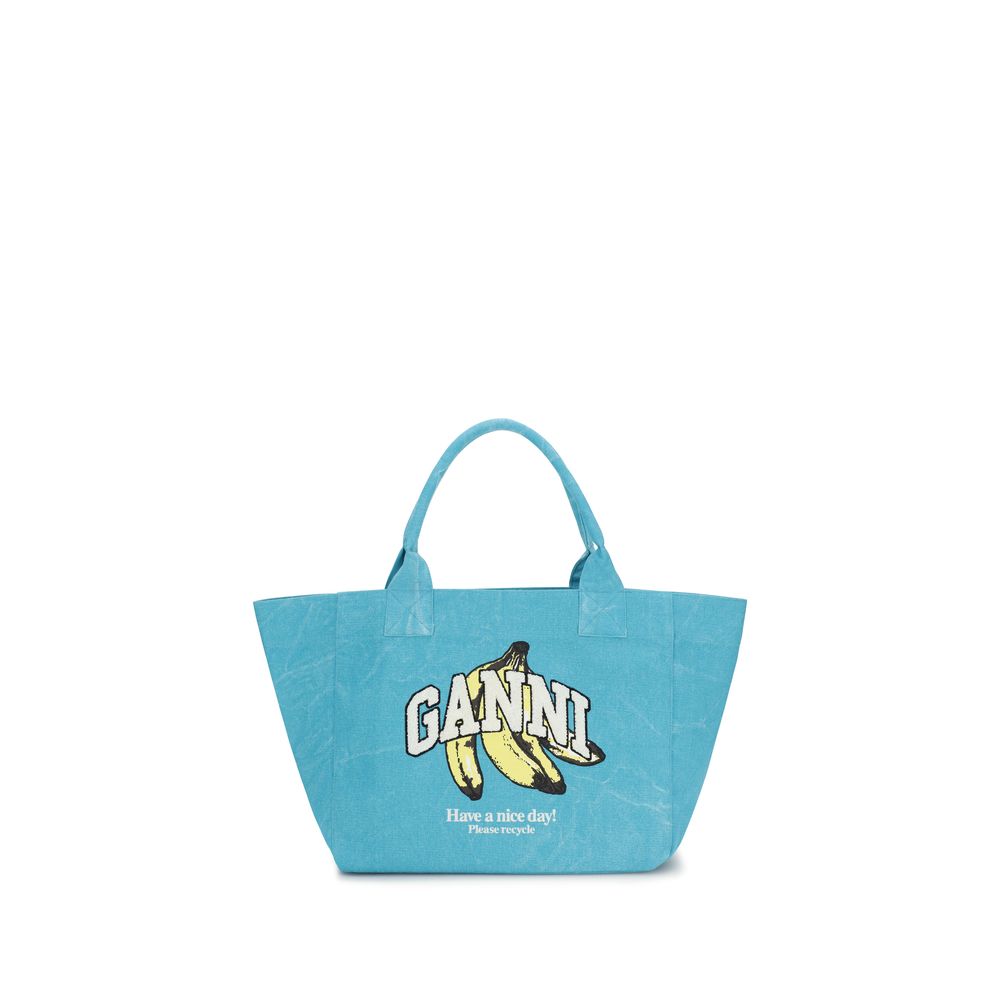 Sac à bandoulière Ganni bleu en coton recyclé
