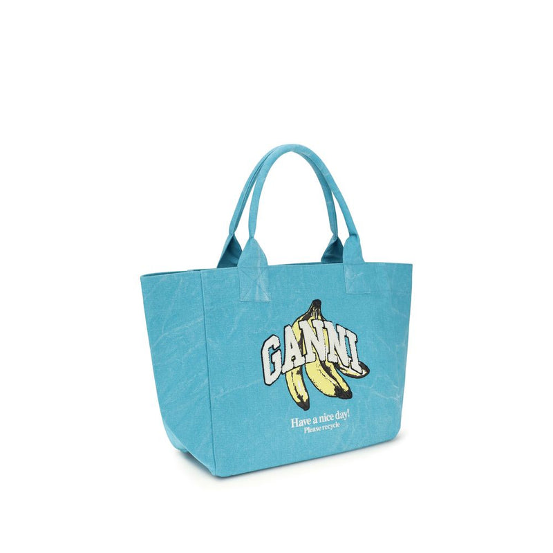 Sac à bandoulière Ganni bleu en coton recyclé