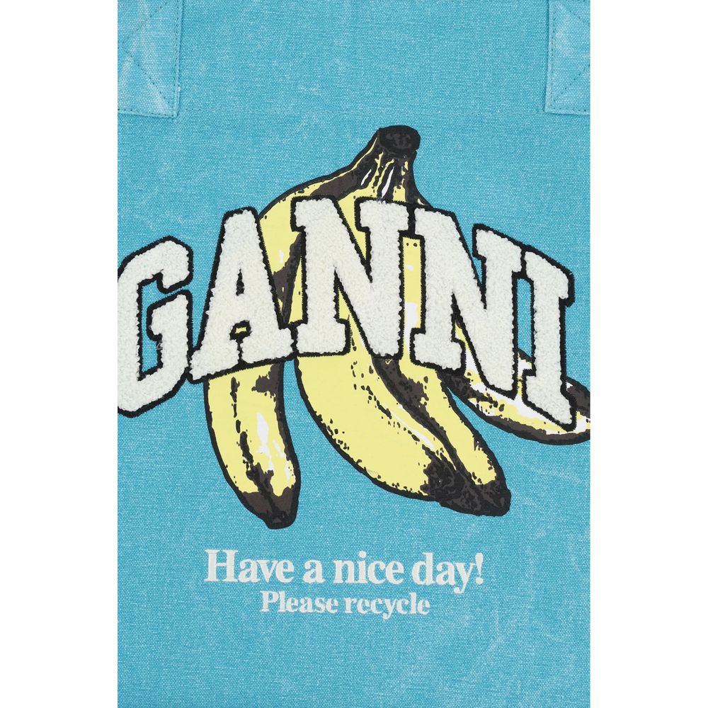 Sac à bandoulière Ganni bleu en coton recyclé