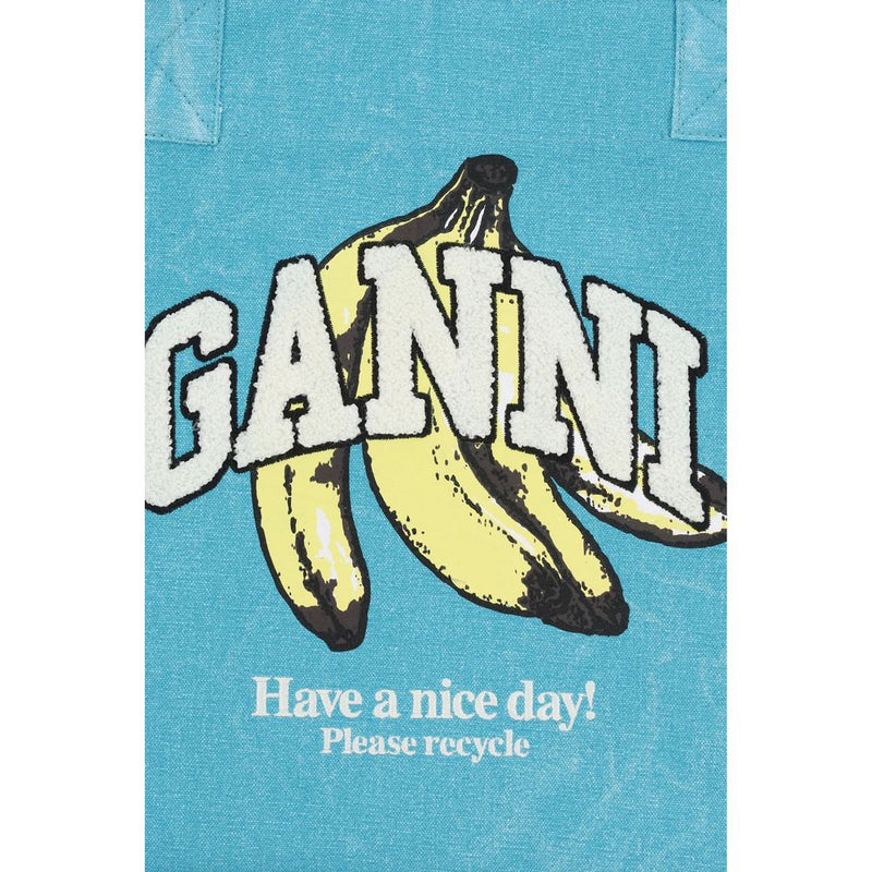 Sac à bandoulière Ganni bleu en coton recyclé