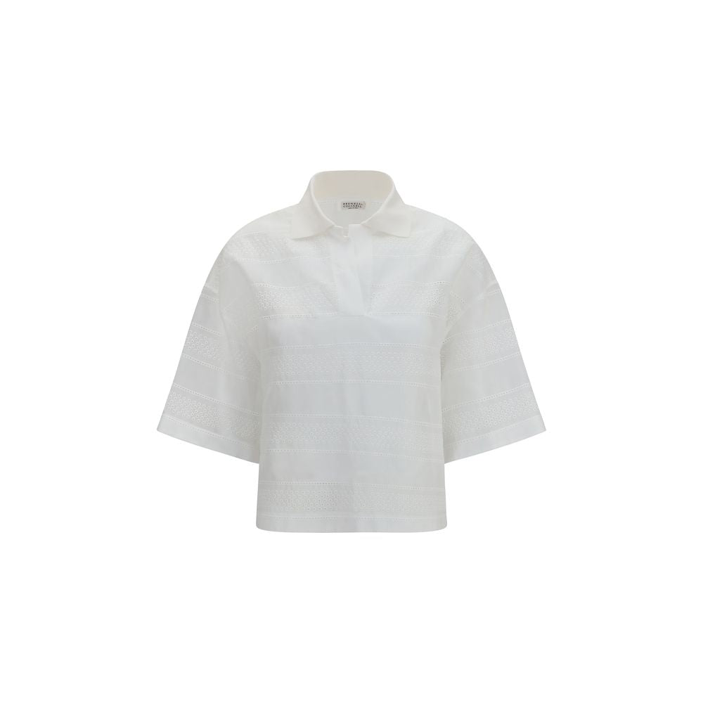 Brunello Cucinelli Polo en coton blanc