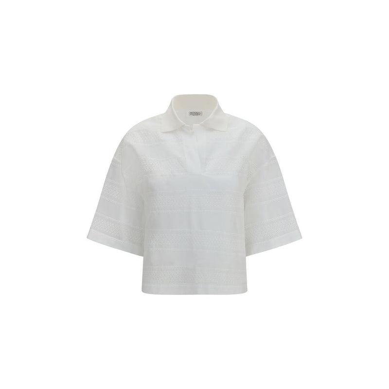 Brunello Cucinelli Polo en coton blanc