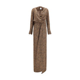 Robe longue en soie beige SA SU PHI