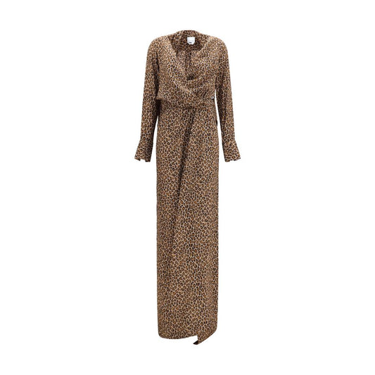 Robe longue en soie beige SA SU PHI