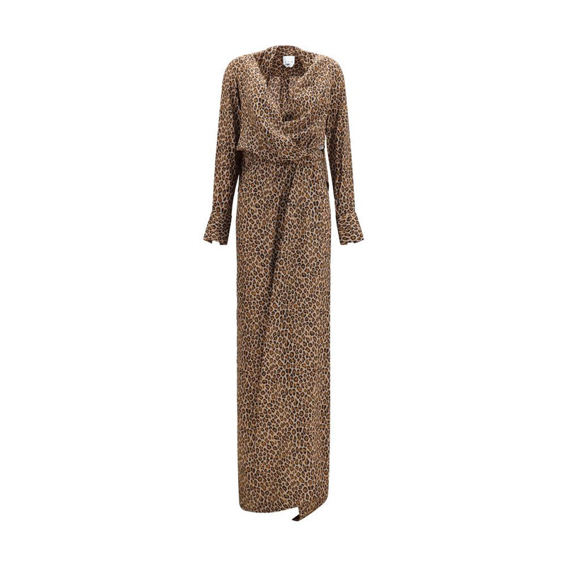 Robe longue en soie beige SA SU PHI