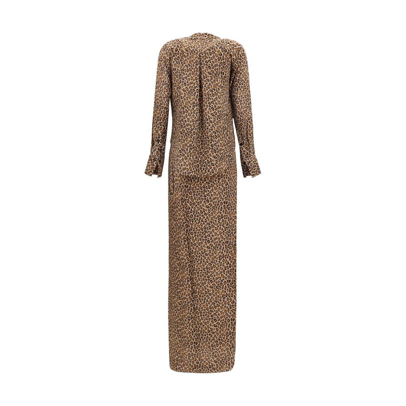 Robe longue en soie beige SA SU PHI