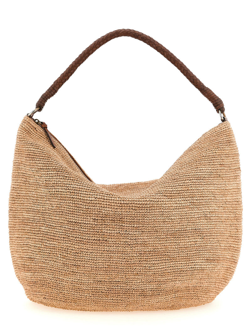 Ibeliv Beige Raffia Shoulder Bag