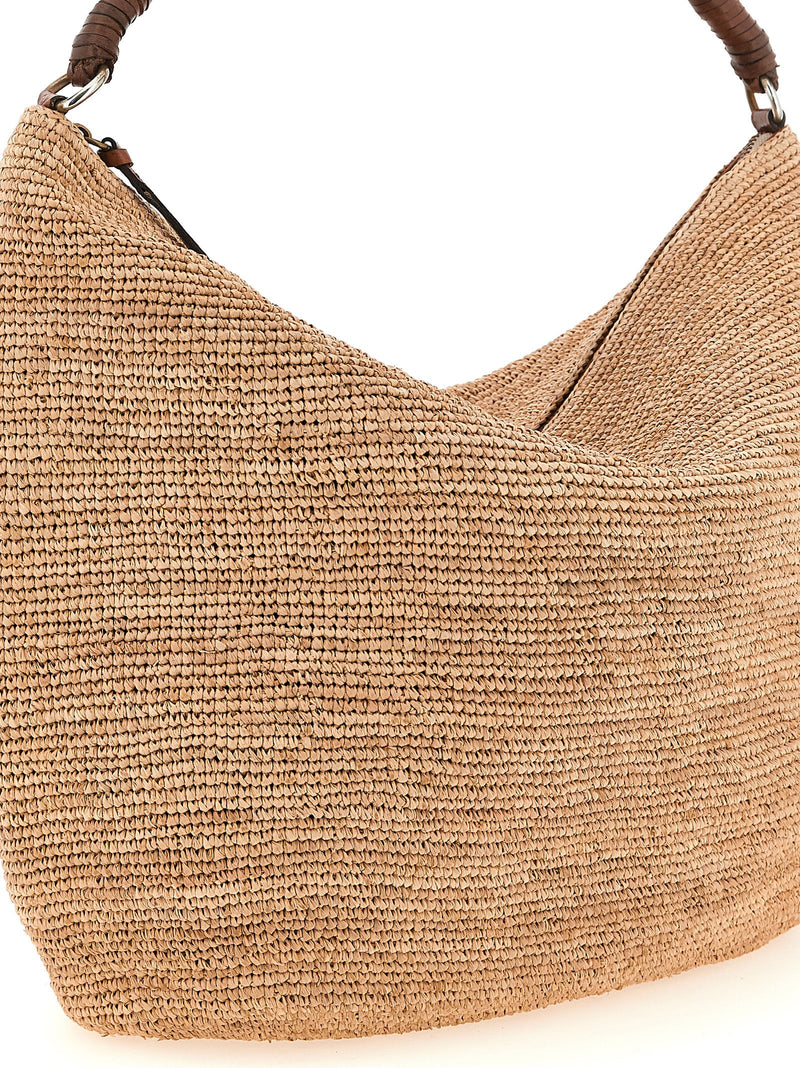 Ibeliv Beige Raffia Shoulder Bag