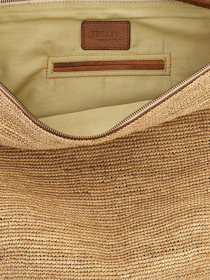 Ibeliv Beige Raffia Shoulder Bag