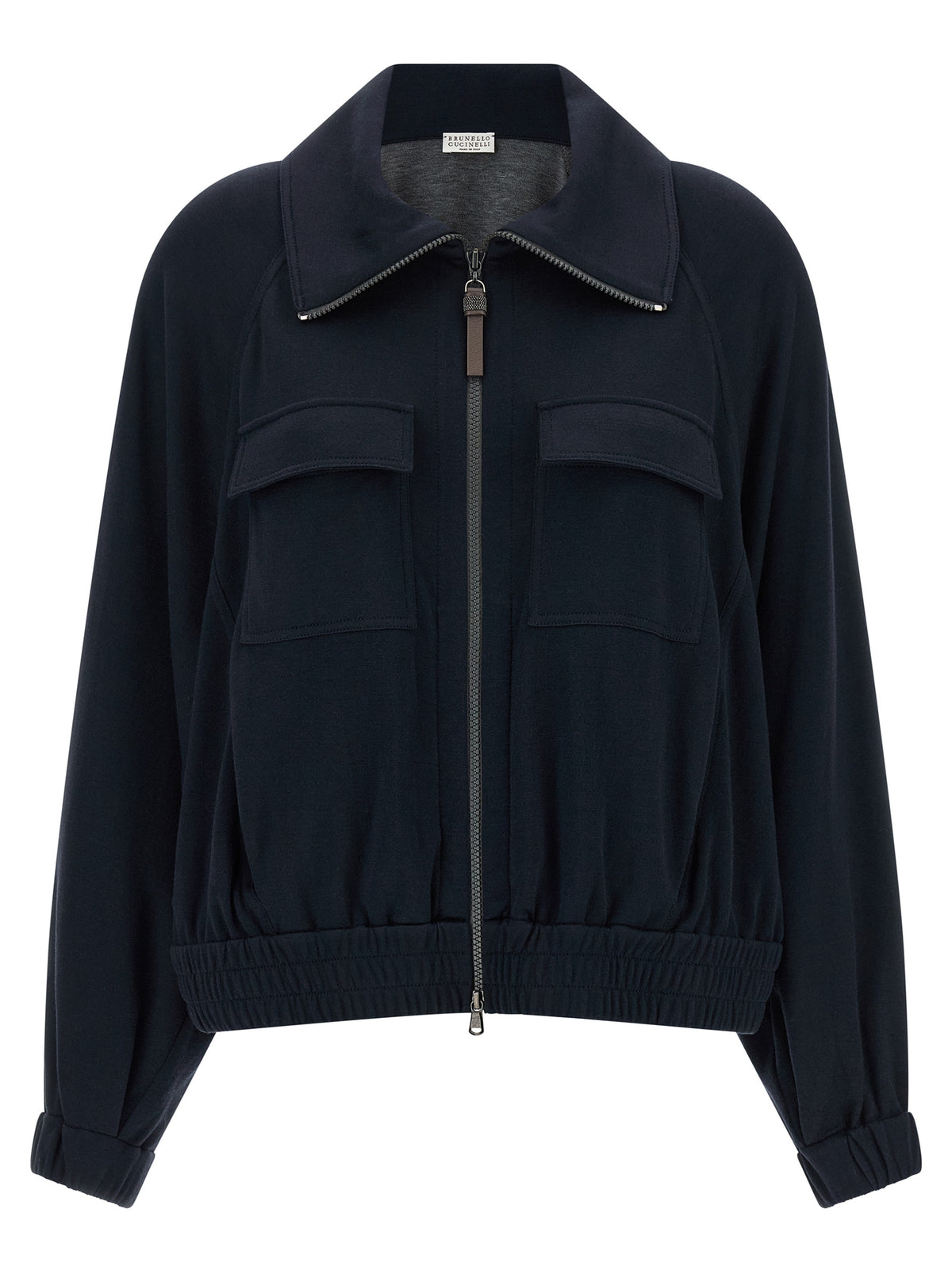 Brunello Cucinelli Bomber en coton bleu
