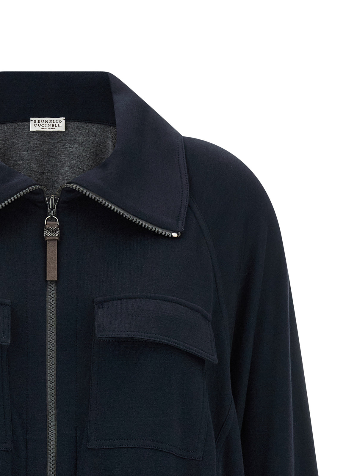 Brunello Cucinelli Bomber en coton bleu