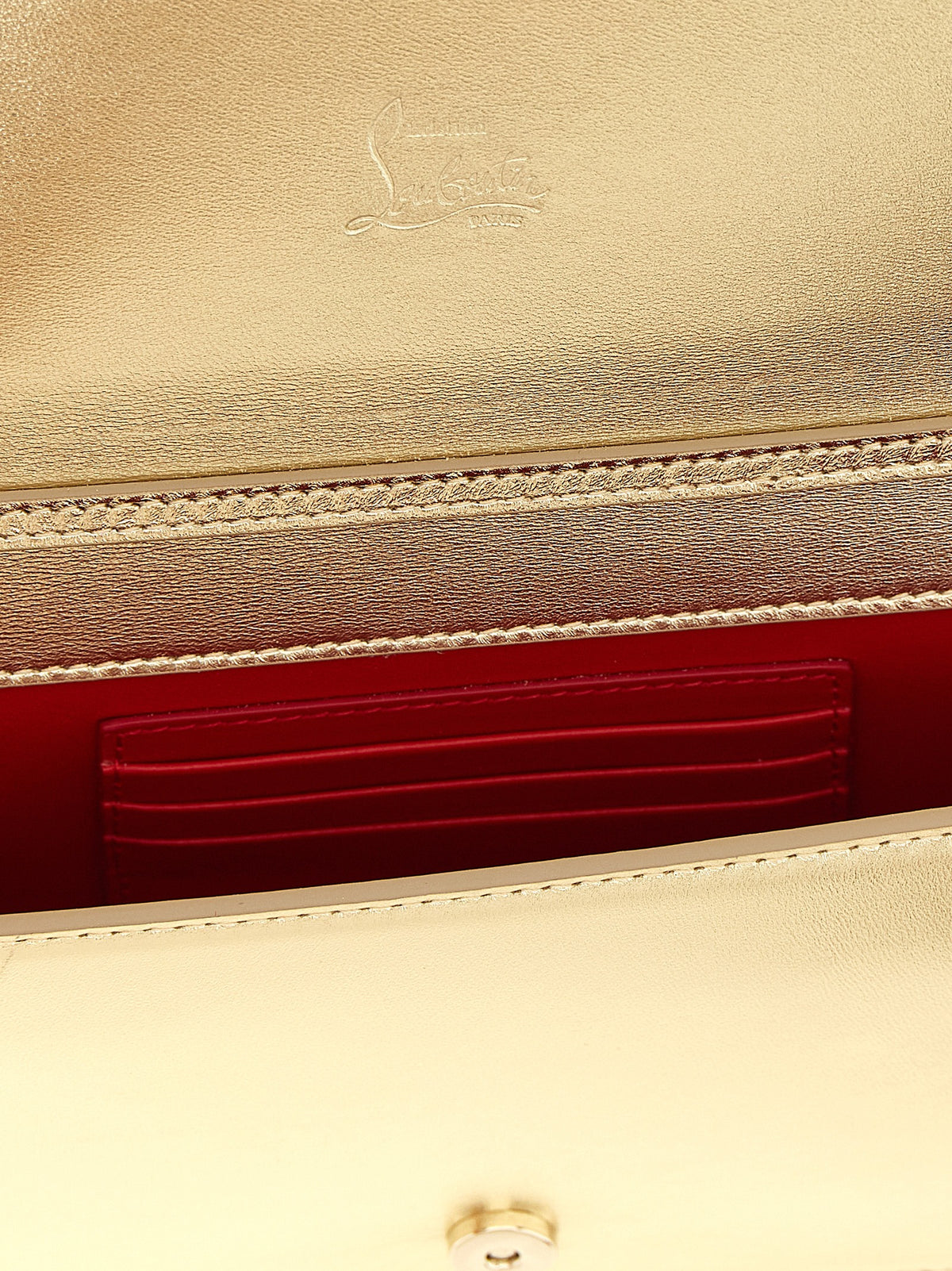 Pochette en agneau doré Christian Louboutin
