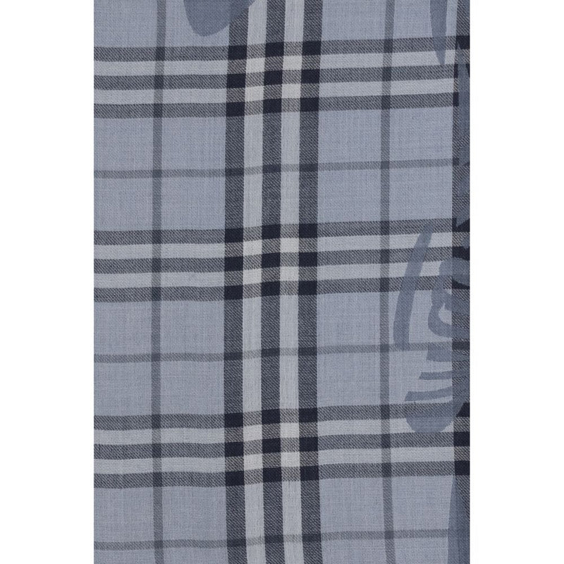 Burberry Blue Wool Oves Aries Foulard - Elegant Year-Round Accessory