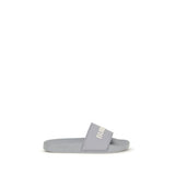 Tongs en caoutchouc gris Burberry