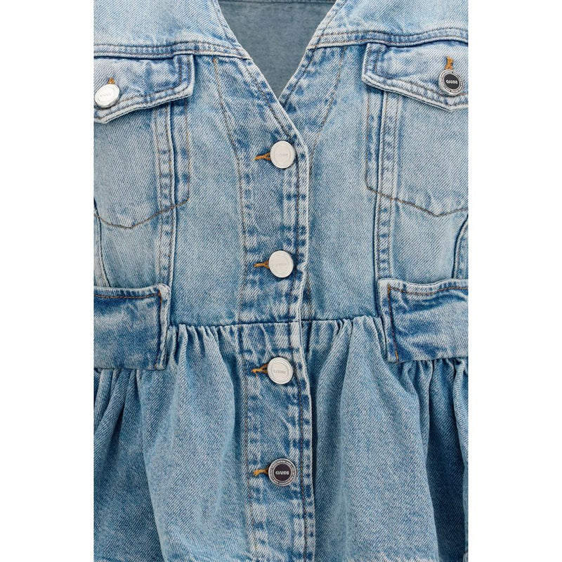 Ganni Blue Cotton Denim Jacket - Contemporary Women's Style